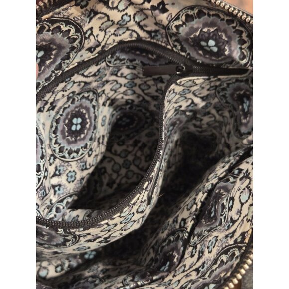 Vera Bradley Leather Cross Body Bag Quilted Paisley Lining Adjustable Moto - Picture 11 of 15